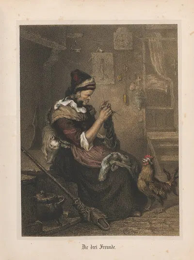 Die drei Freunde - G. Süs by Nikolaus Hocker, 1856-1858 — digital art print download