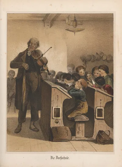 Die Dorfschule - Vautier by Nikolaus Hocker, 1856-1858 — digital art print download