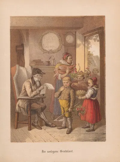 Der verlegene Gratulant - R. Oppenheim by Nikolaus Hocker, 1856-1858 — digital art print download