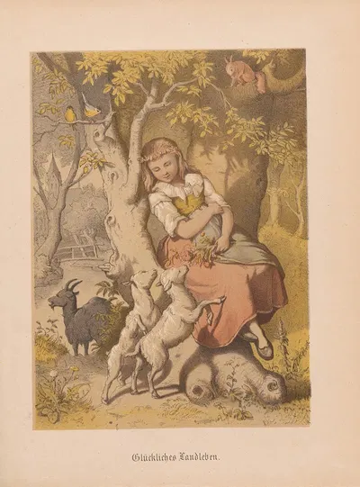 Glückliches Landleben - G. Süs by Nikolaus Hocker, 1856-1858 — digital art print download