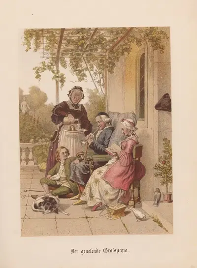 Der genesende Grosspapa - W. Camphausen by Nikolaus Hocker, 1856-1858 — digital art print download