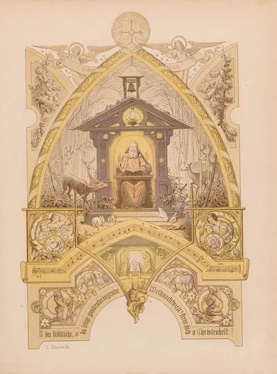 Weihnachts-Abend - C. Scheuren by Nikolaus Hocker, 1856-1858 — digital art print download