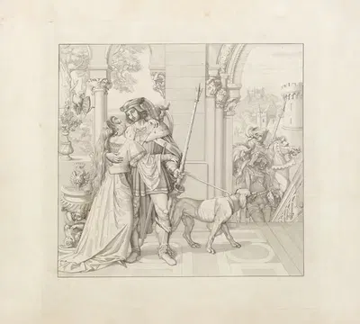 Aventiure von den Nibelungen - Title page by Peter von Cornelius, 1817 — digital art print download
