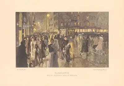 Grossstadtbild by René Reinicke, 1906 — digital art print download