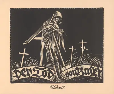 Der Tod von Basel - Title page by Rudolf Schiestl, 1924 — digital art print download