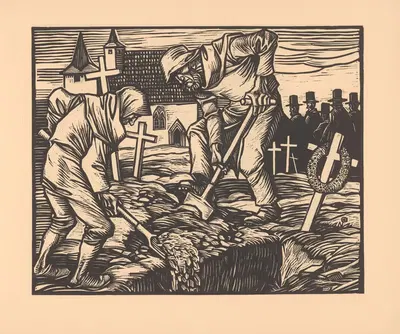 'Scharrt zu, scharrt zu, scharrt immer zu das alte böse Weib! Sie hat ihr Lebetage geplagt mein jungen Leib.' by Rudolf…