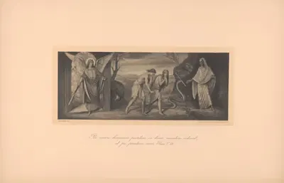 Per unum hominem peccatum in hunc mundum intravit, et per peccatum mors. Rom. V. 12. by Tobias Weiss, 1891 — digital art…