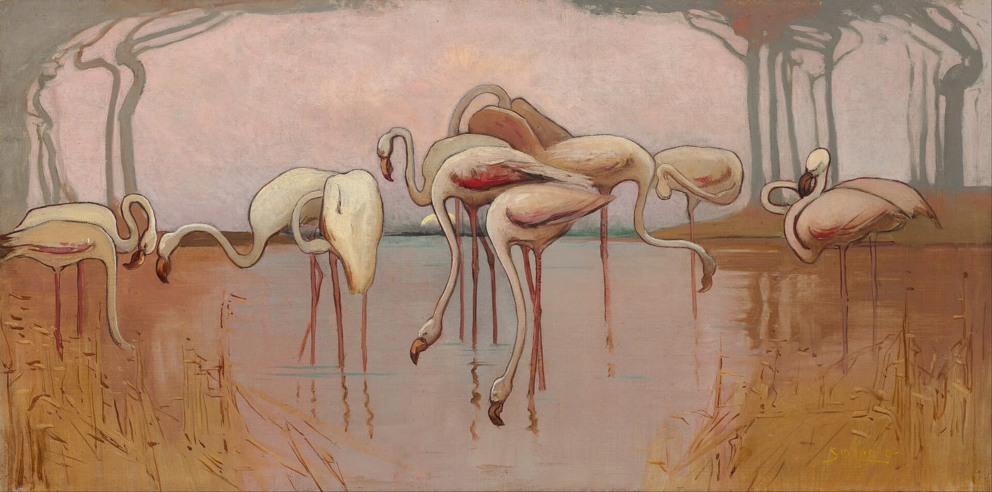 Flamingoes by Sydney Long — digital art print download