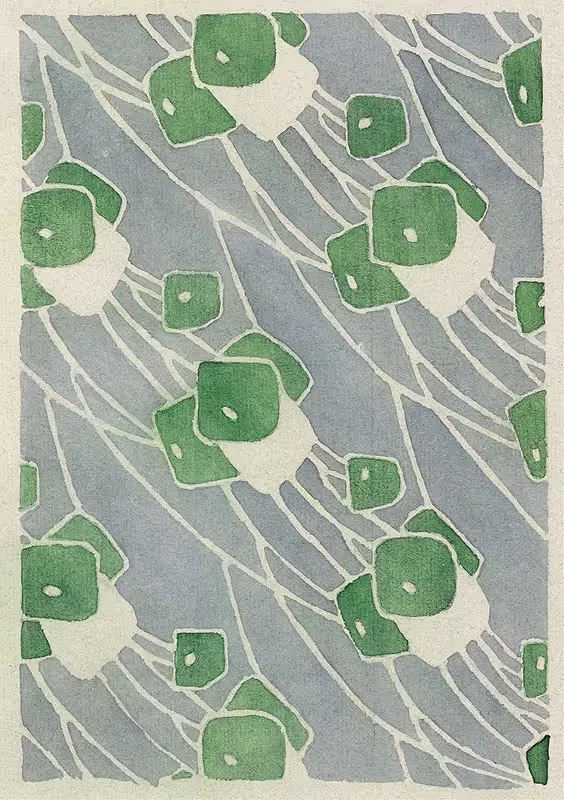 Зеленая геометрия by Ханна Боргер Овербек, 1915 — digital art print download