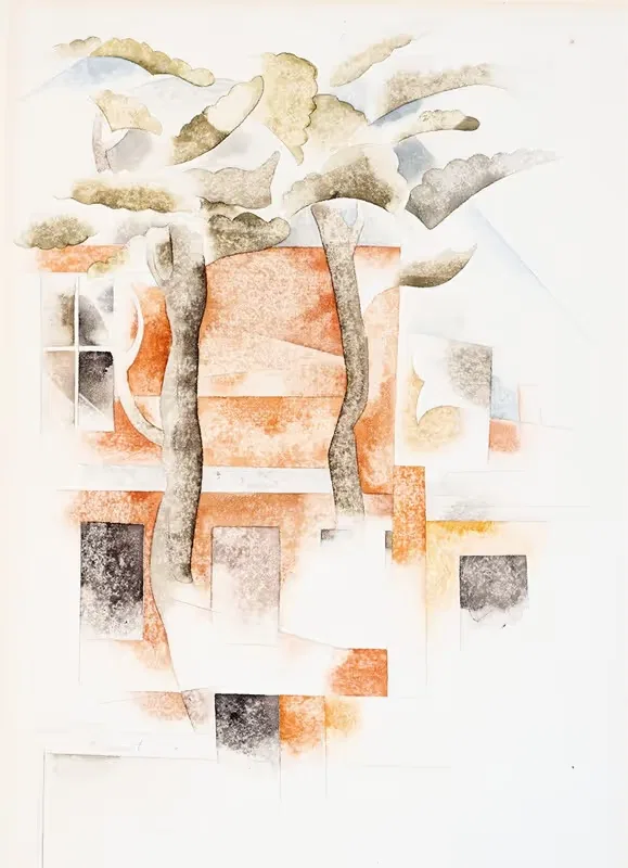 Бермуда, дома, видимые сквозь деревья by Чарльз Демут, 1918 — digital art print download