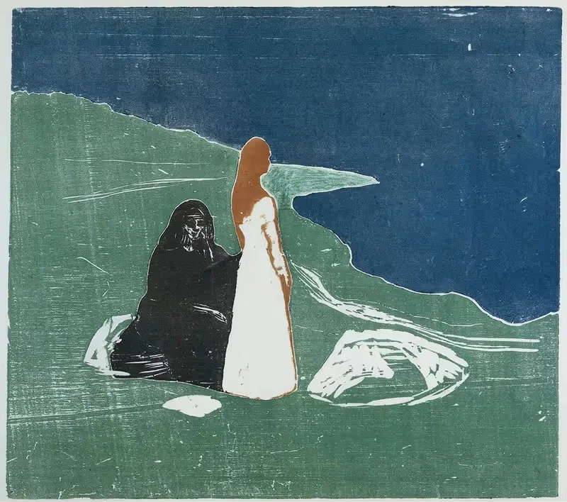 Две женщины на берегу by Эдвард Мунк, 1898 — digital art print download