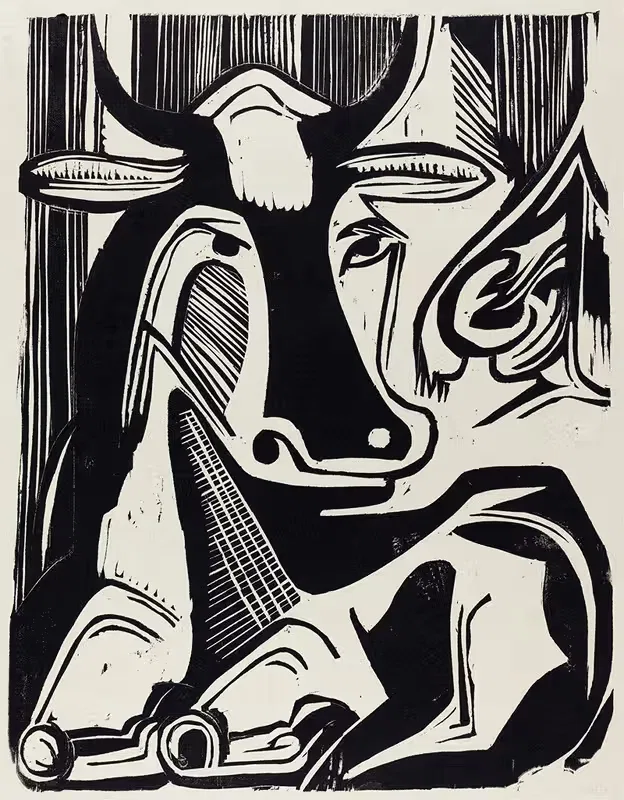 The Large Cow Lying Down (Grosse Liegende Kuh) — Ernst Ludwig Kirchner