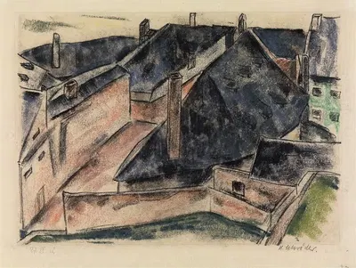Rooftops by Heinrich Schröder, 1918 — digital art print download