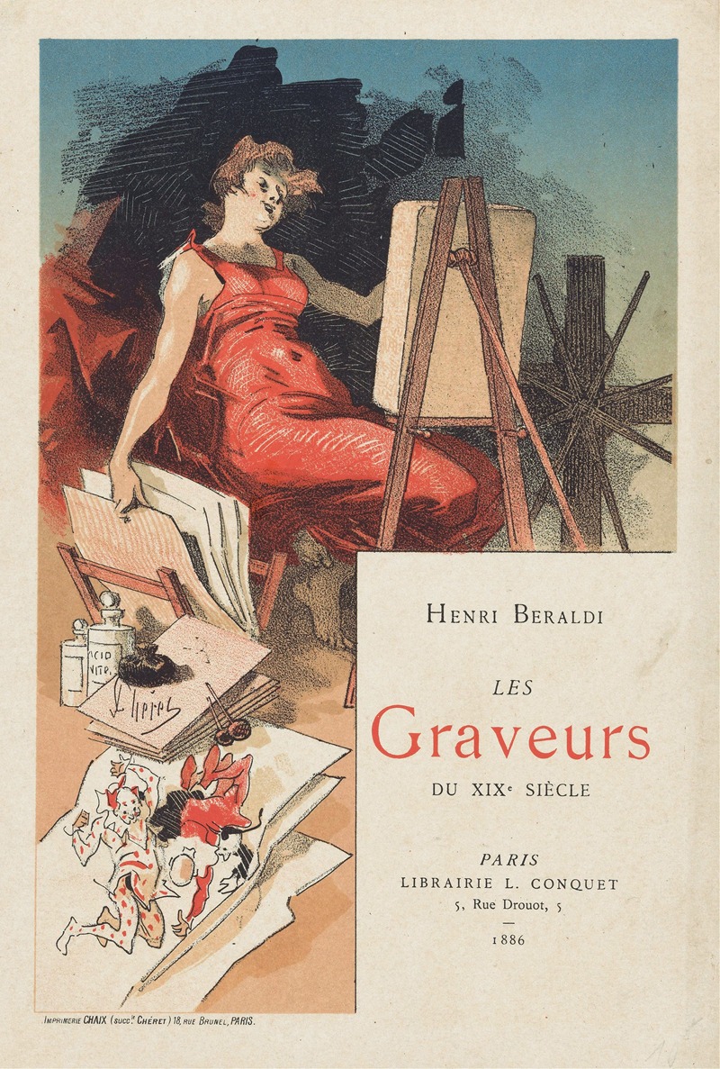 Woman Surrounded by a Printmaker's Tools and Materials by Жюль Шере, 1886 — digital art print download