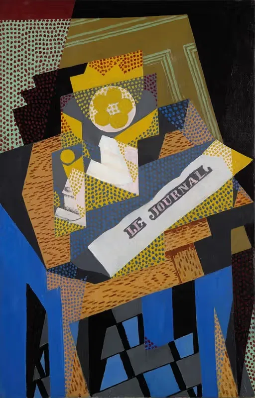 Newspaper and Fruit Dish by Juan Gris, 1916 — digital art print download