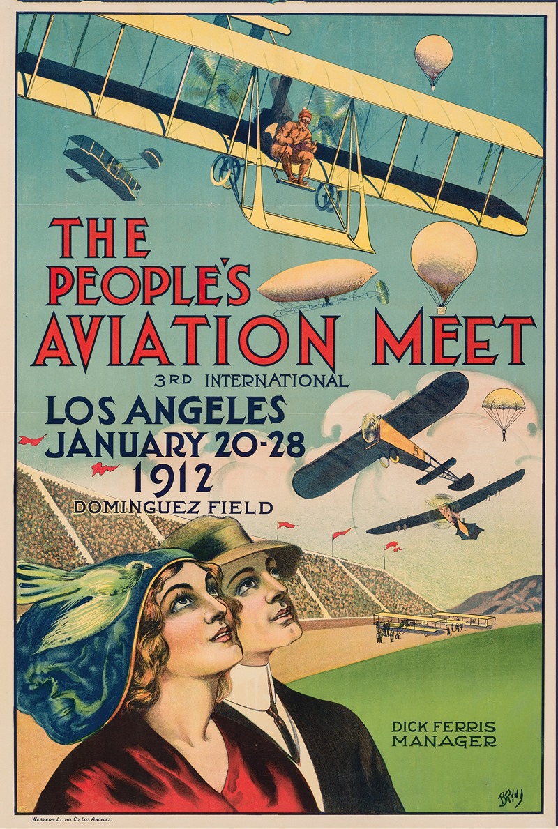 The People's Aviation Meet by Oscar M. Bryn, 1912 — digital art print download