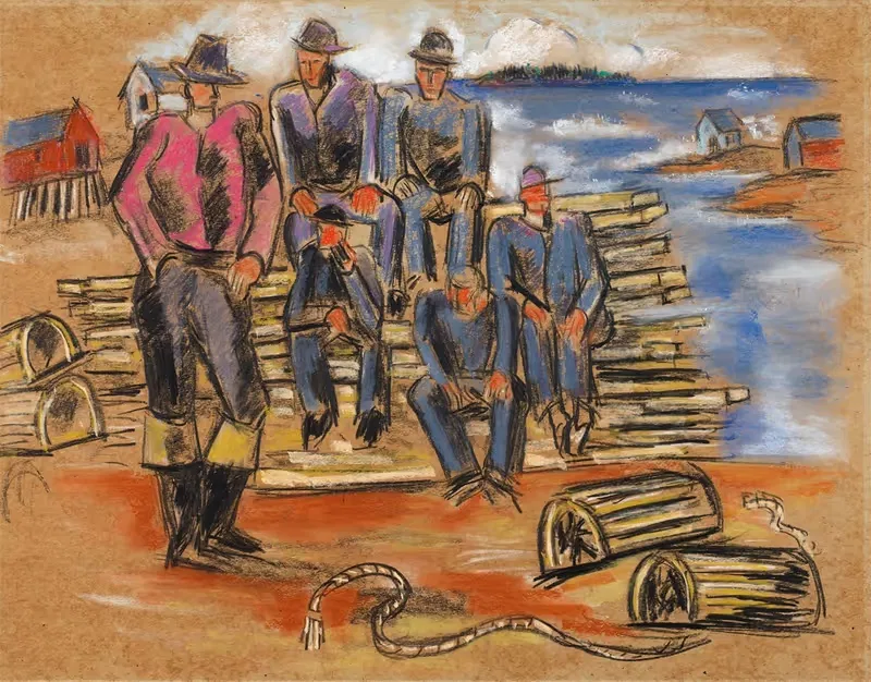 Эскиз для ловцов лобстеров by Марсден Хартли, 1940 — digital art print download