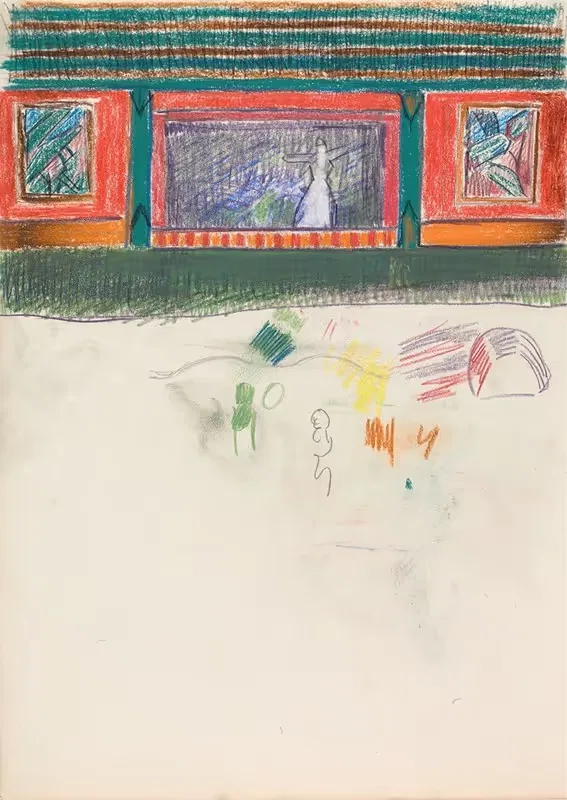 Sketch of Figures and Poles — Spencer Frederick Gore