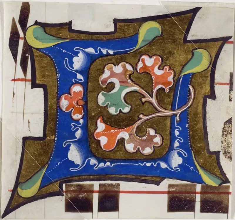 Украшенная инициала 'L' с цветами из хора by Аноним, 1300–1399 — digital art print download