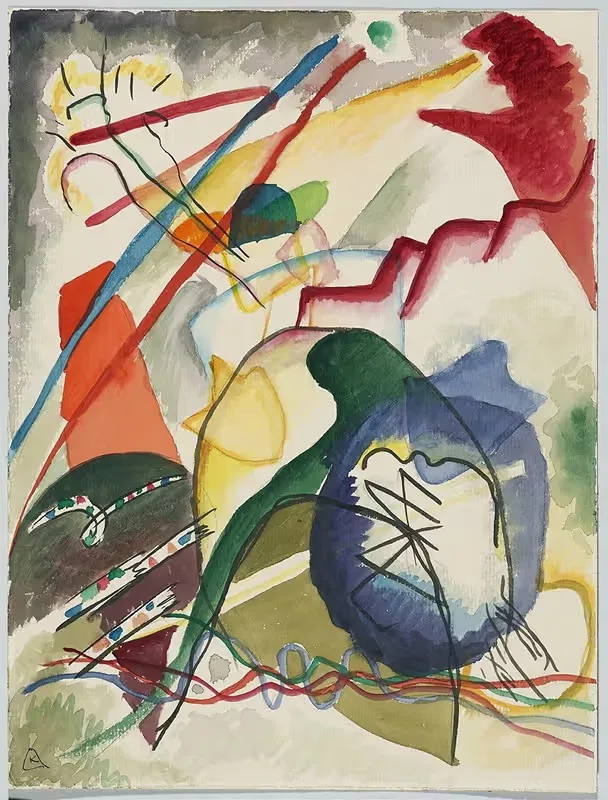 Draft for 'Picture with a white border' I by Wassily Kandinsky, 1913 — digital art print download