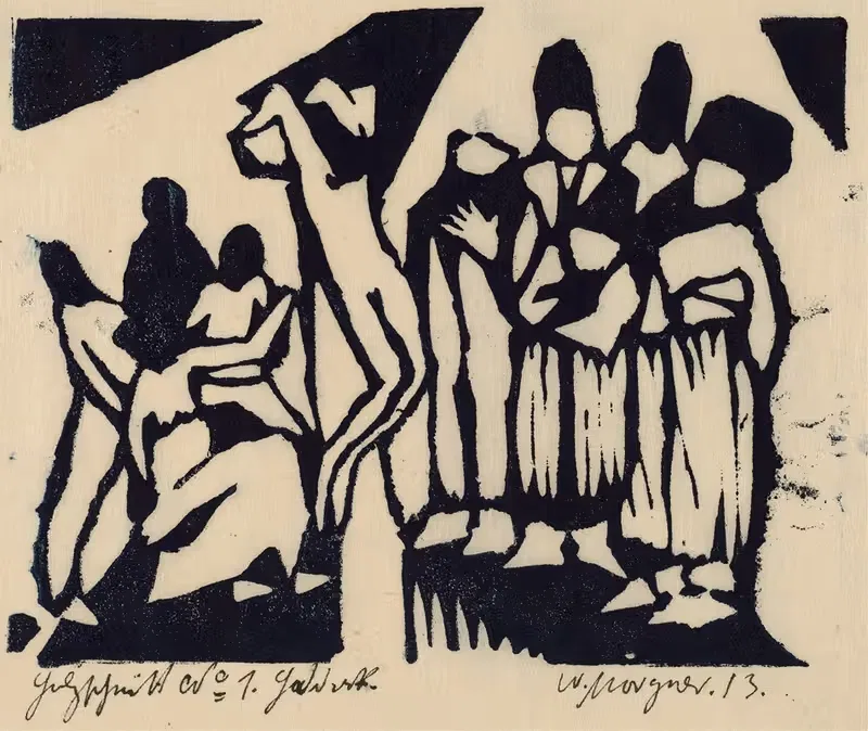 Crucifixion I by Wilhelm Morgner, 1913 — digital art print download