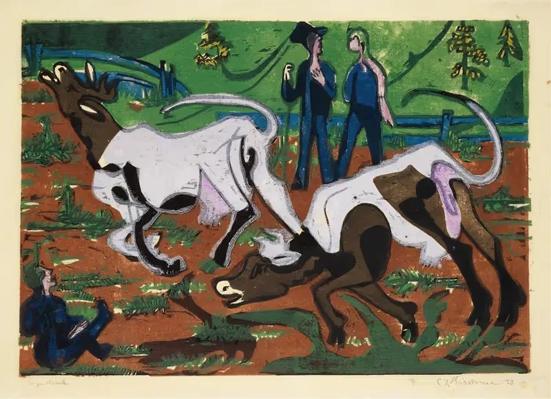 Коровы весной by Эрнст Людвиг Кирхнер, 1933 — digital art print download