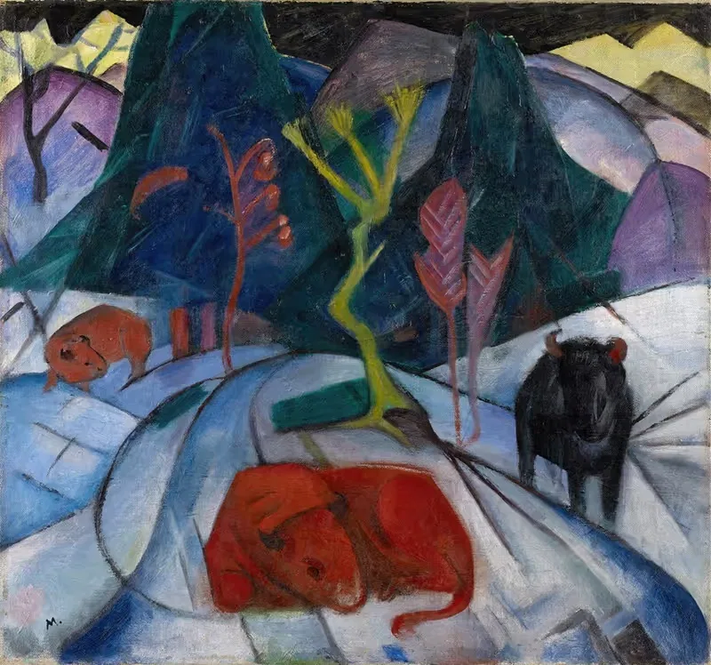 Бизон зимой (Красный бизон) by Франц Марк, 1913 — digital art print download