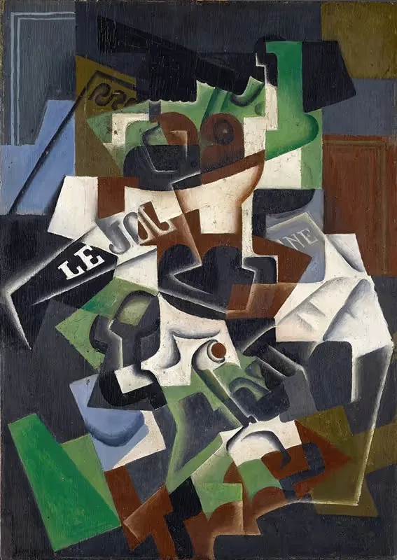 Фруктовая чаша, трубка и газета by Хуан Грис, 1917 — digital art print download