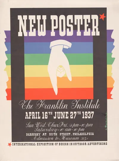 New poster, the Franklin Institute, April 16th – June 27th, 1937 by Alexey Brodovitch, 1936 — digital art print download