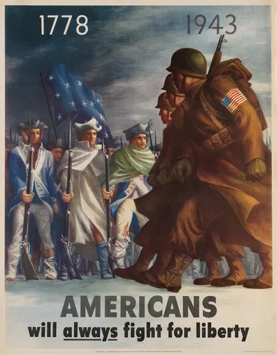Americans will always fight for liberty by Bernard Perlin, 1943 — digital art print download