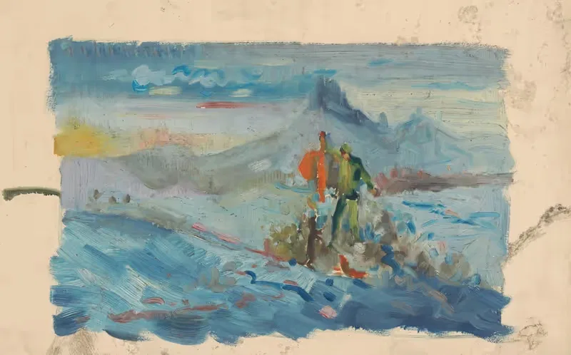Охотники в пейзаже by Арнольд Петер Вайс-Кубинчан, 1940–1944 — digital art print download