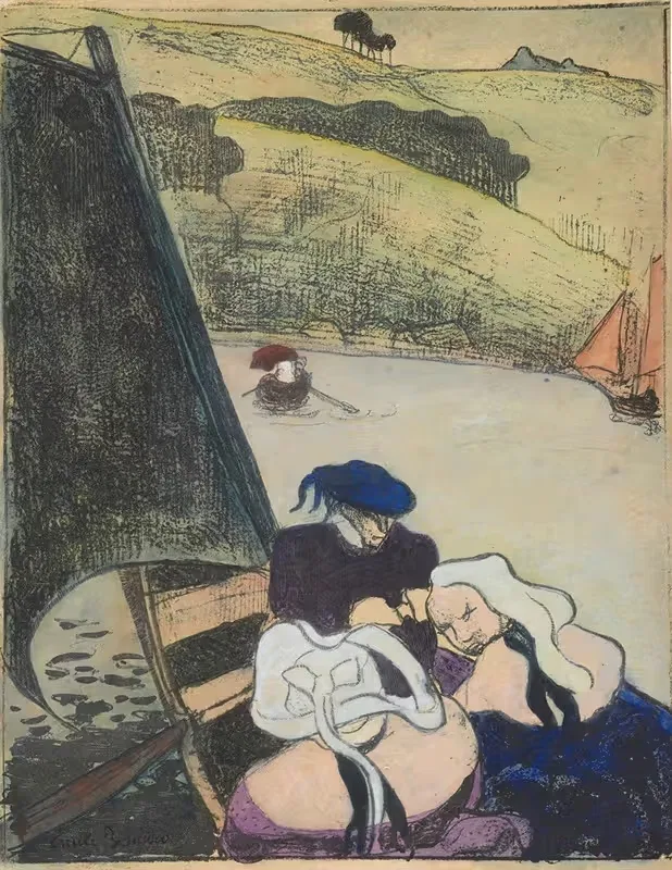 Bretons dans une barque (Bretons in a Ferryboat) — Emile Bernard