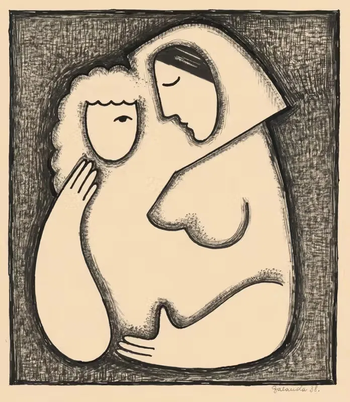 Голова девушки by Микулаш Галанда, 1938 — digital art print download