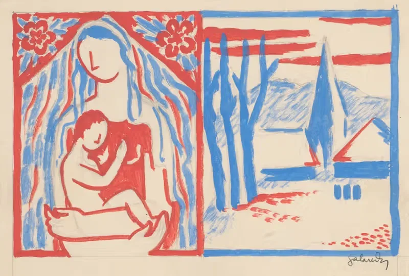 Мадонна с ребенком by Микулаш Галанда, 1936 — digital art print download