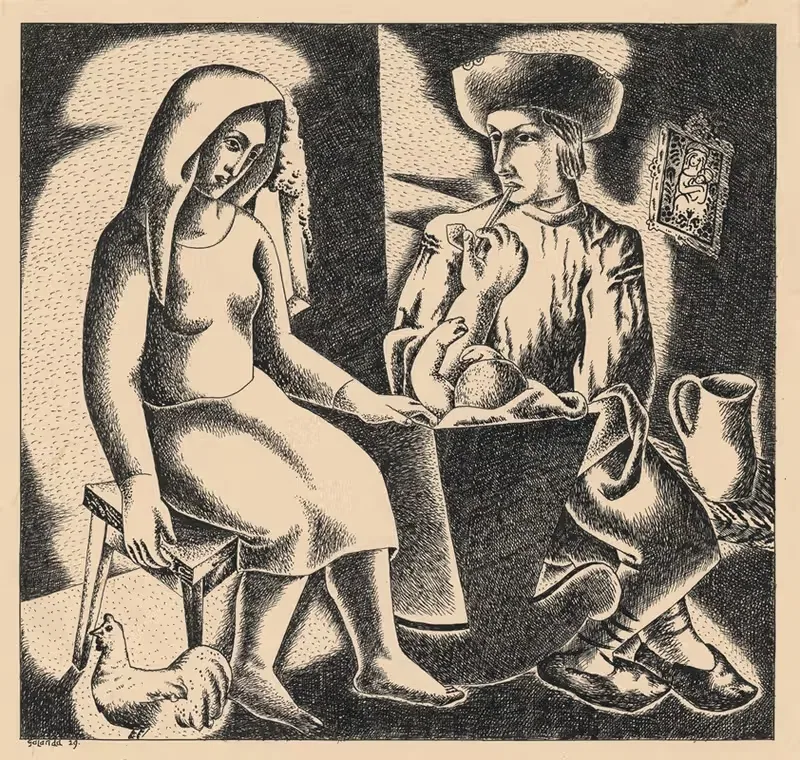 Словацкая семья by Микулаш Галанда, 1929 — digital art print download