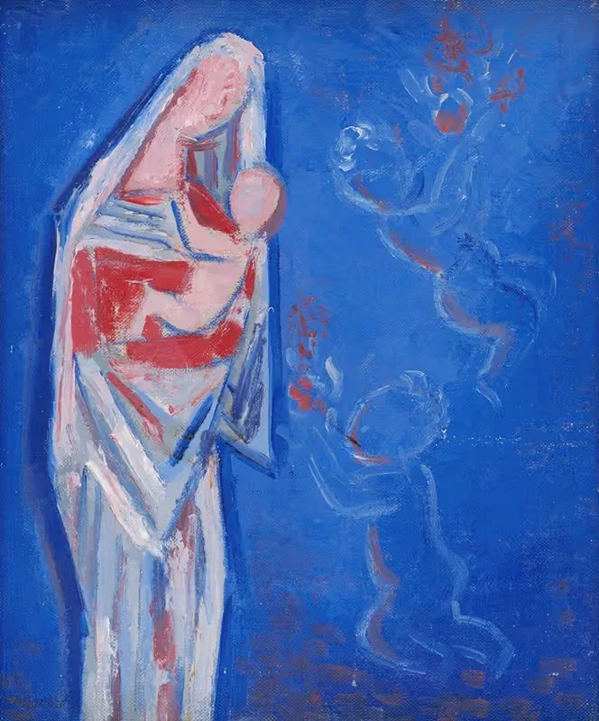 Стоящая Мадонна с ангелом by Микулаш Галанда, 1937–1938 — digital art print download