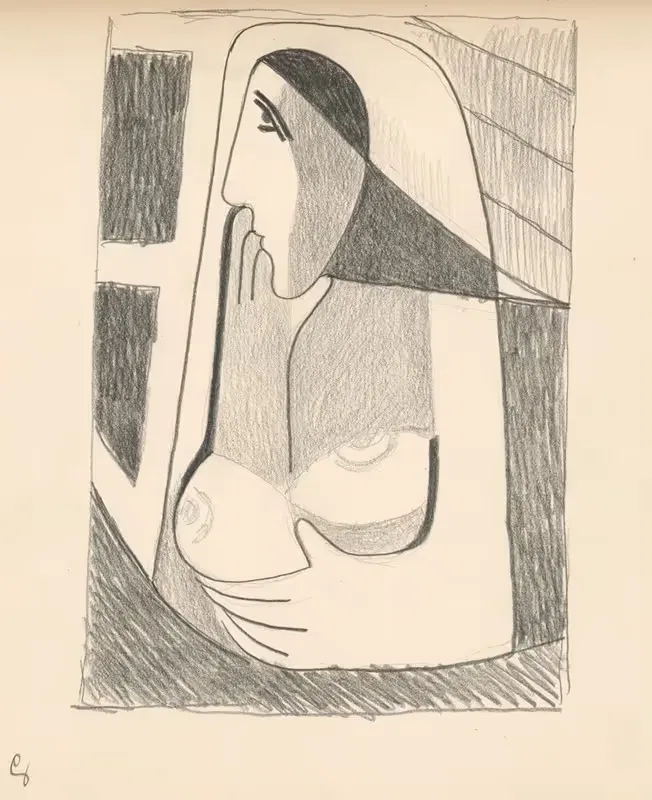 Женщина у окна by Микулаш Галанда, 1938 — digital art print download