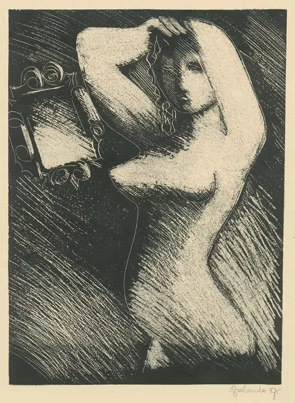 Woman in front of a mirror — Mikuláš Galanda