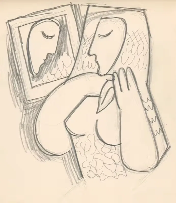 Женщина с зеркалом by Микулаш Галанда, 1938 — digital art print download