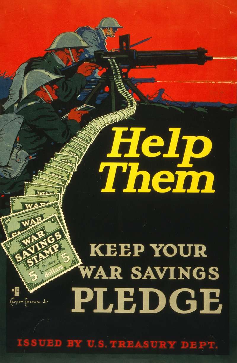 Help them – keep your war savings pledge by Casper Emerson Jr., 1917 — digital art print download