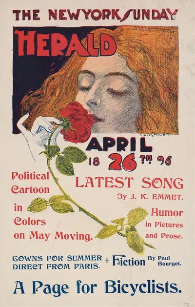 The New York Sunday Herald, April 26th 1896 by Charles Hubbard Woodbury, 1895 — digital art print download