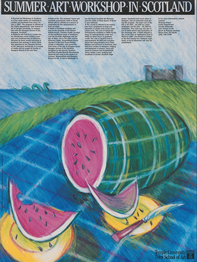 Summer art workshop in Scotland by Cheryl Blover, 1985 — digital art print download