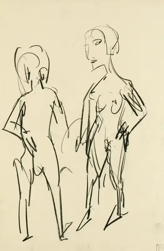 Figürliche Skizze (zwei Akte) — Albert Müller