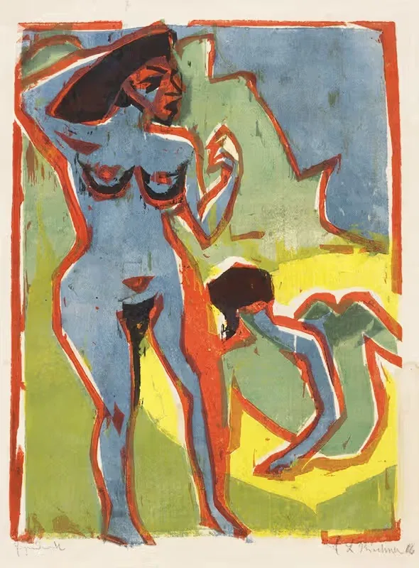 Купающиеся женщины (Морицбург) by Эрнст Людвиг Кирхнер, 1909 — digital art print download