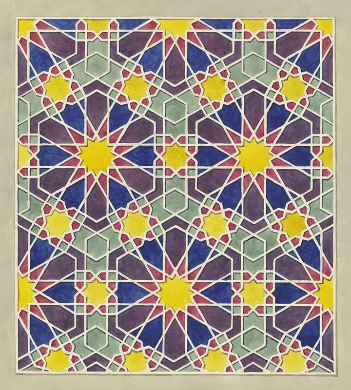 Bemalte Holzvertäfelung aus einer Moschee in Kairo — Friedrich Maximilian Hessemer
