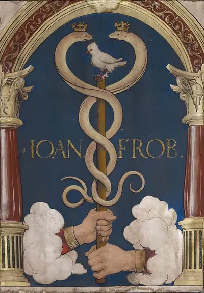 Impresa of the Basel Book Printer Johann Froben by Hans Holbein The Younger, 1523 — digital art print download