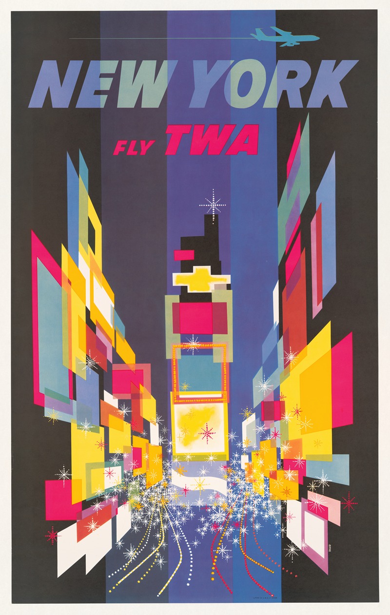Fly TWA New York by David Klein, 1960 — digital art print download