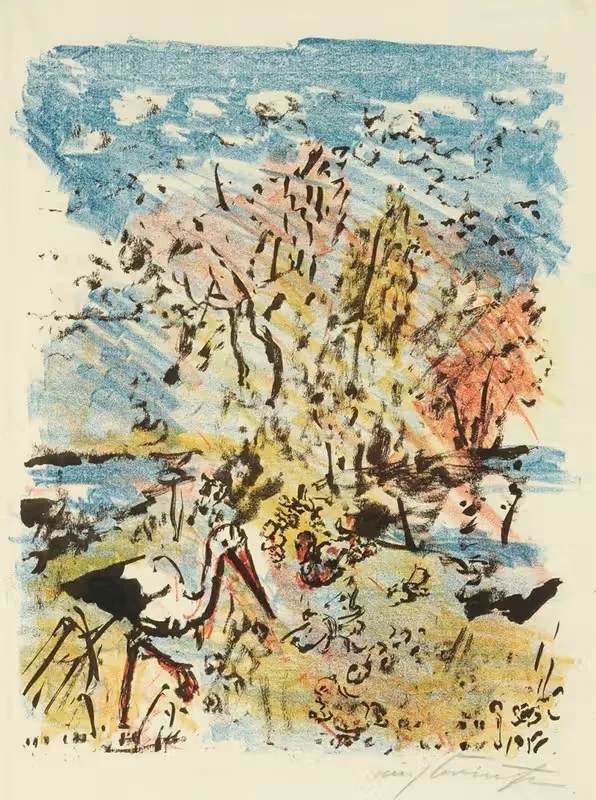 Wiese mit Storch und Frosch — Lovis Corinth