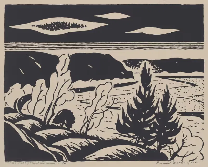 Холмы вдоль Арканзаса by Даниэль Айхенфельд, 1940 — digital art print download