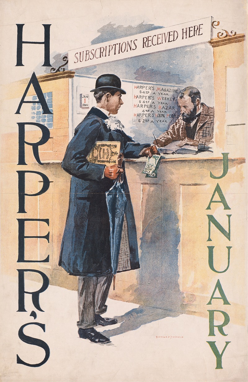 Harper's January by Эдвард Пэнфилд, 1894 — digital art print download